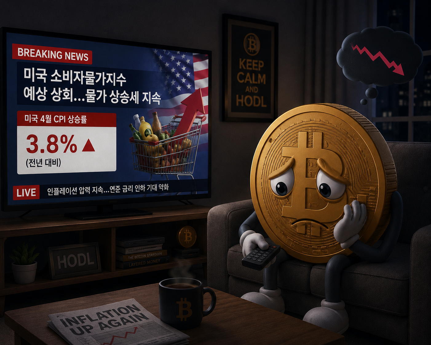 بتكوين تتراجع إلى أوائل 80 ألف دولار بعد ارتفاع CPI الأمريكي 3.8%